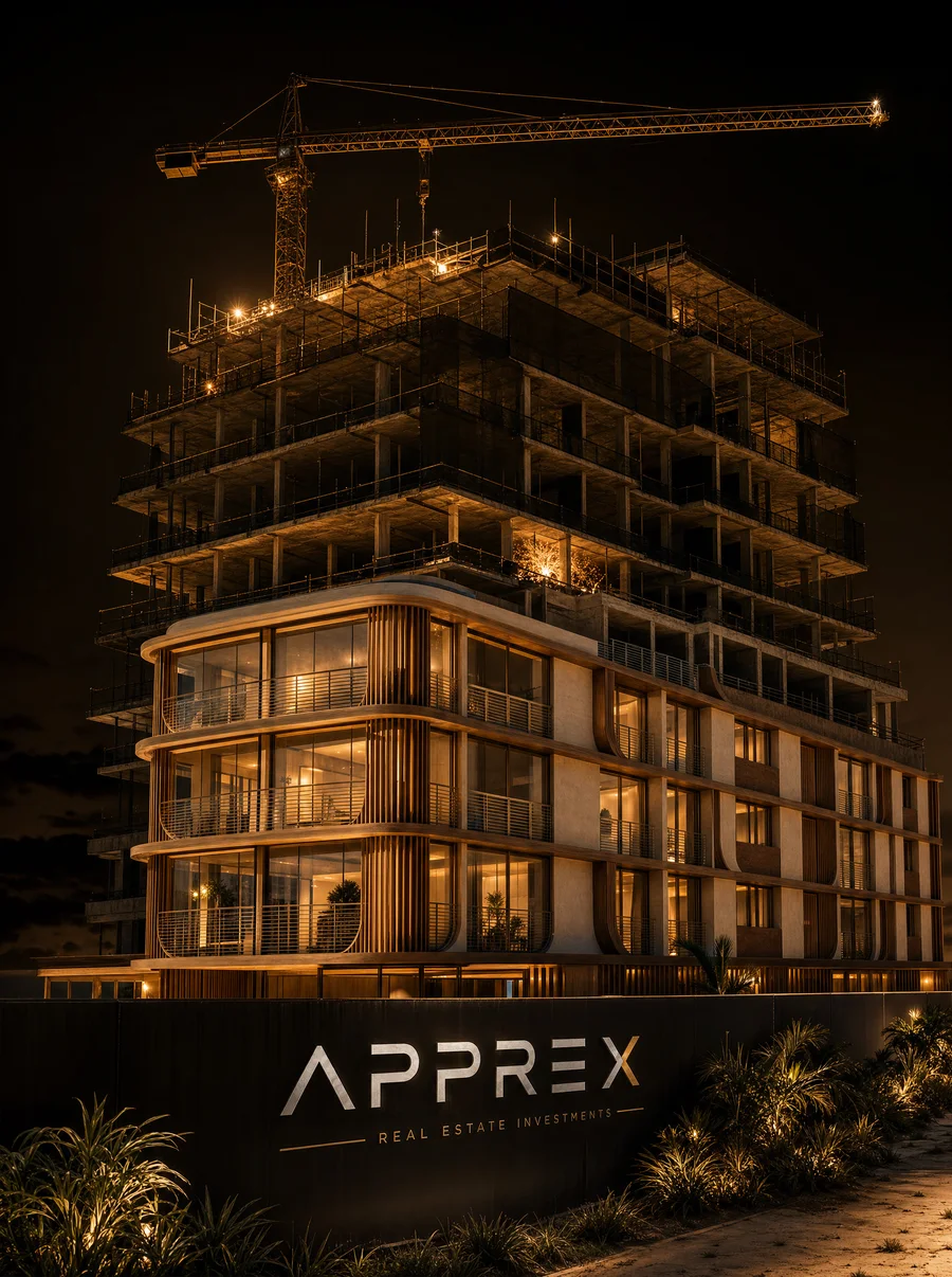 Empreendimento APPREX em construção — a valorização acontece durante a obra